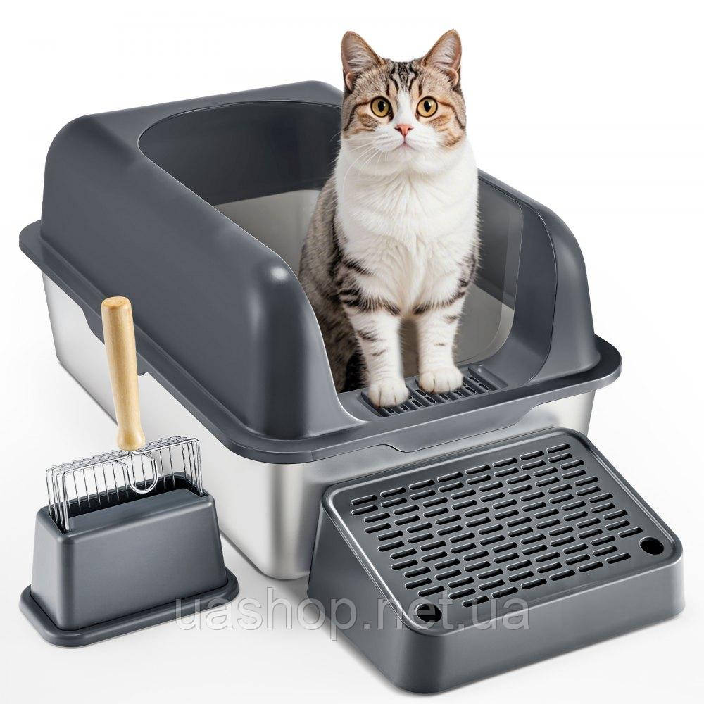 Vevor 313738 152.4мм котячий туалет відкритий котячий унітаз унітаз 60л