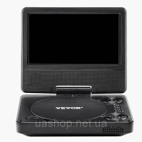 Vevor 316355 Портативний DVD-програвач із поворотним HD-екраном 178 мм, 4 години відтворення Vevor 316355 Портативний DVD-програвач із поворотним HD-екраном 178 мм, 4 години відтворення