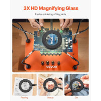 Vevor 314508 Паяльна станція Soldering Aid з магнітною панеллю, світлодіодна збільшувальна лампа, 4 тримачі для друкованих плат Vevor 314508 Паяльна станція Soldering Aid з магнітною панеллю, світлодіодна збільшувальна лампа, 4 тримачі для друкованих плат