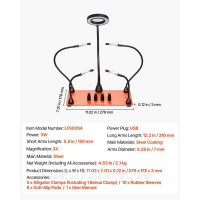 Vevor 314508 Паяльна станція Soldering Aid з магнітною панеллю, світлодіодна збільшувальна лампа, 4 тримачі для друкованих плат Vevor 314508 Паяльна станція Soldering Aid з магнітною панеллю, світлодіодна збільшувальна лампа, 4 тримачі для друкованих плат