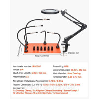Vevor 314506 Паяльна станція Soldering Aid з магнітною панеллю, 3-кратне світлодіодне збільшення, 5-крапельне
