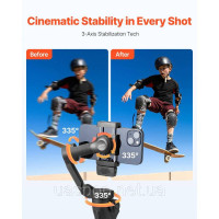 Vevor 316411 Стабілізатор Gimbal для смартфонів зі штучним інтелектом для відстеження та заповнення підсвічуванням