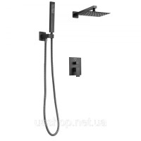 Vevor 315503 Комплект змішувача для душу з квадратною душовою лійкою Rain 203 мм, матово-чорний