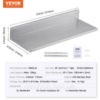 Vevor 312591 Настінна полиця для спецій 2 шт, підвісна кухонна полиця 610 x 218 x 85 мм, підвісна полиця з нержавіючої сталі Vevor 312591 Настінна полиця для спецій 2 шт, підвісна кухонна полиця 610 x 218 x 85 мм, підвісна полиця з нержавіючої сталі