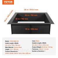 Vevor 317505 кільце для багаття кільце для багаття кільце для багаття квадрат 914х914мм Vevor 317505 кільце для багаття кільце для багаття кільце для багаття квадрат 914х914мм