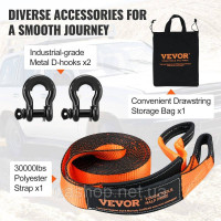 Vevor 310173 Комплект для евакуації лебідки, буксирувальний ремінь, скоба, аварійний комплект, 7,6 см x 9,6 м, 13607 кг, 4 шт. Vevor 310173 Комплект для евакуації лебідки, буксирувальний ремінь, скоба, аварійний комплект, 7,6 см x 9,6 м, 13607 кг, 4 шт.