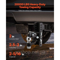 Vevor 310207 Trailer Hitch 9T Стволовий гак 63,5-76,2 мм кільце рамки 435x125x280 мм