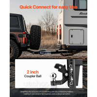 Vevor 310207 Trailer Hitch 9T Стволовий гак 63,5-76,2 мм кільце рамки 435x125x280 мм