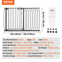 Vevor 312958 Door Guard, бар'єрні сходові ворота, діапазон ширини 749-1229 мм, дитячі ворота, ворота для домашніх тварин, сходові