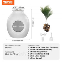 Vevor 313659 котячий лоток котячий туалет ABS прихований штучною рослиною