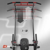 Силова станція Hop Sport HS-1016K Поручні для тренування м'язів преса зі штангою і еспандерами