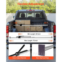 Vevor 310061 Регульована вантажна планка Cargo Bar Ratchet 1499-1854 мм, сталевий стабілізатор навантаження з нековзними ніжками,