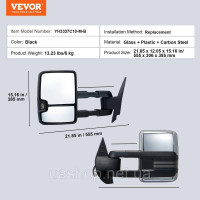 Vevor 310165 Бічні дзеркала з електроприводом для Chevrolet Silverado (2007-2014)/GMC/Cadillac Vevor 310165 Бічні дзеркала з електроприводом для Chevrolet Silverado (2007-2014)/GMC/Cadillac