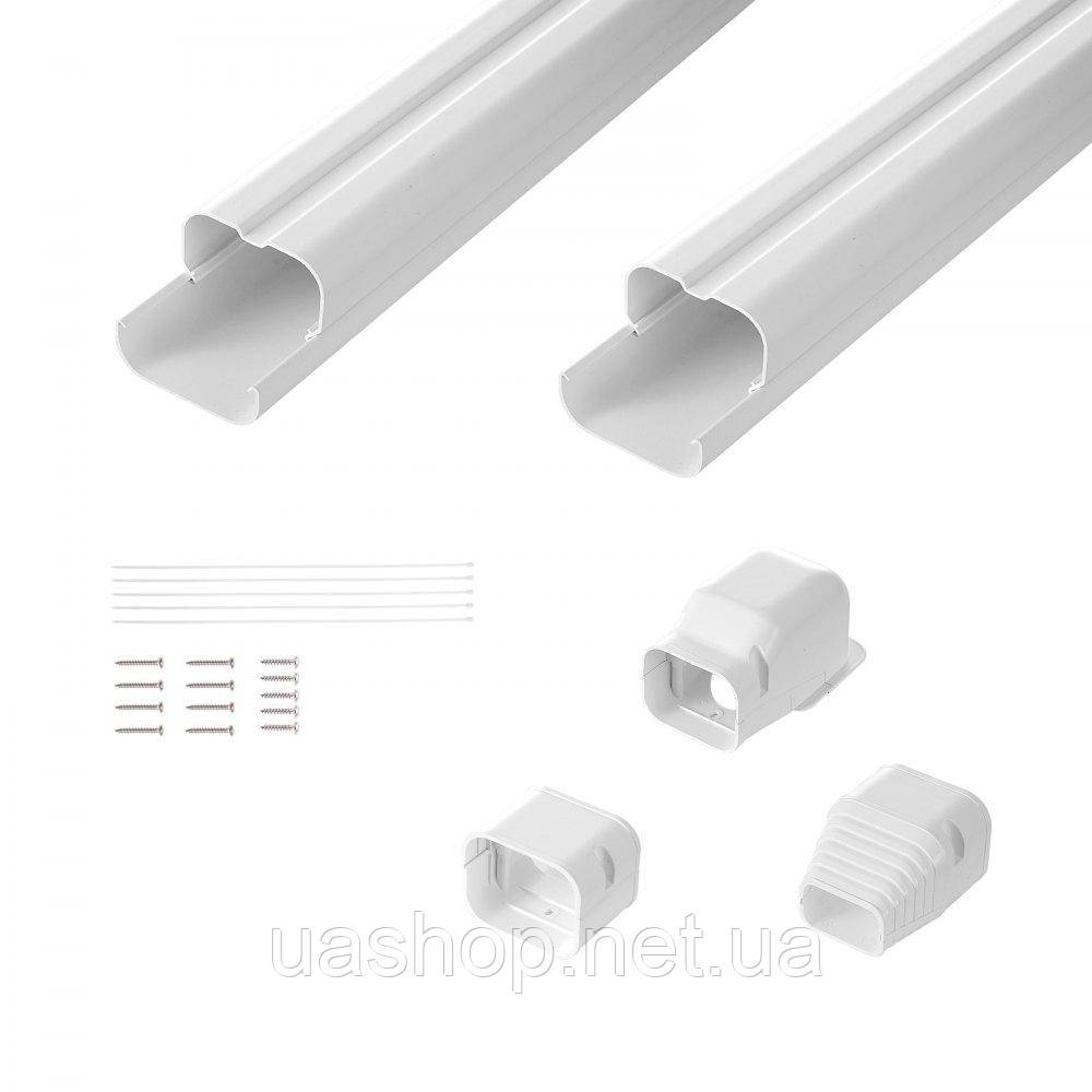 Vevor 311084 Кришка mini split line 76,2 мм Ш 2270 мм Д, декоративна кришка з ПВХ для кондиціонера з 2 прямими повітропроводами та Vevor 311084 Кришка mini split line 76,2 мм Ш 2270 мм Д, декоративна кришка з ПВХ для кондиціонера з 2 прямими повітропроводами та