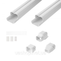 Vevor 311084 Кришка mini split line 76,2 мм Ш 2270 мм Д, декоративна кришка з ПВХ для кондиціонера з 2 прямими повітропроводами та