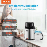 Vevor 312076 Дистилятор для води Дистилятор для води, фільтр для очищеної води на 4 л, дистилятор для дистильованої води на 750 Vevor 312076 Дистилятор для води Дистилятор для води, фільтр для очищеної води на 4 л, дистилятор для дистильованої води на 750