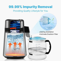 Vevor 312076 Дистилятор для води Дистилятор для води, фільтр для очищеної води на 4 л, дистилятор для дистильованої води на 750 Vevor 312076 Дистилятор для води Дистилятор для води, фільтр для очищеної води на 4 л, дистилятор для дистильованої води на 750
