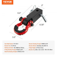Vevor 310208 2-дюймова скоба D-кільця буксирувального пристрою Вантажівка Jeep 52 900 фунтів
