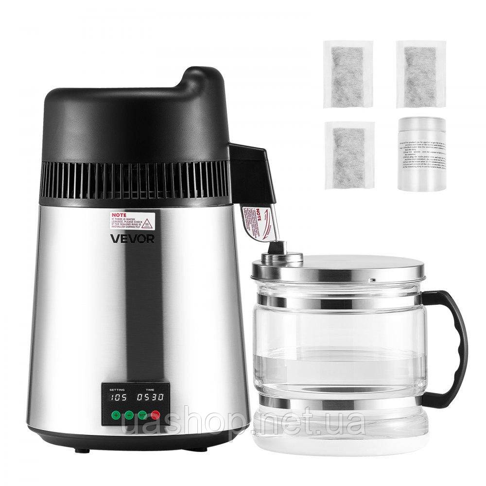 Vevor 312088 Дистилятор води 6L, дистилятор води, 900 Вт, сріблястий