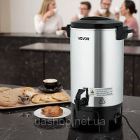 Vevor 312090 Комерційна кавоварка на 30 чашок 4,5 л, диспенсер для гарячих напоїв з краном без протікання, кавник з автоматичним Vevor 312090 Комерційна кавоварка на 30 чашок 4,5 л, диспенсер для гарячих напоїв з краном без протікання, кавник з автоматичним