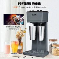 Vevor 312157 Змішувач для напоїв Pro 500 Вт 820 мл, машина для молочних коктейлів з двома головками, 3 регульовані швидкості Vevor 312157 Змішувач для напоїв Pro 500 Вт 820 мл, машина для молочних коктейлів з двома головками, 3 регульовані швидкості