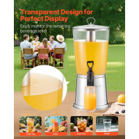 Vevor 312183 Диспенсер для напоїв 1x8L Диспенсер для соку з краном для вечірок, барів, нержавіюча сталь Vevor 312183 Диспенсер для напоїв 1x8L Диспенсер для соку з краном для вечірок, барів, нержавіюча сталь