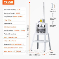 Vevor 312216 Тістоділитель та округлювач, ручний тістоділитель на 40 частин, ручний прес для тіста 30-150 г з лотком та лезом з Vevor 312216 Тістоділитель та округлювач, ручний тістоділитель на 40 частин, ручний прес для тіста 30-150 г з лотком та лезом з