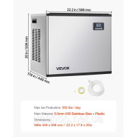 Vevor 311256 Льодогенератор (лише головка) 249,5 кг/день, самоочисний, комерційний Vevor 311256 Льодогенератор (лише головка) 249,5 кг/день, самоочисний, комерційний
