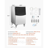 Vevor 311258 Контейнер для зберігання льодогенератора Ice Cube Maker (контейнер для льоду) з фільтром Vevor 311258 Контейнер для зберігання льодогенератора Ice Cube Maker (контейнер для льоду) з фільтром