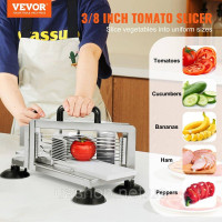 Vevor 312260 Комерційна томаторізка, томаторізка 3/8 дюйма, надміцна томаторізка з нержавіючої сталі, ручна овочерізка, для Vevor 312260 Комерційна томаторізка, томаторізка 3/8 дюйма, надміцна томаторізка з нержавіючої сталі, ручна овочерізка, для