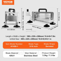 Vevor 312263 Комерційна томаторізка, 3/16-дюймова томаторізка, надміцна цибулерізка з нержавіючої сталі, ручна овочерізка, для Vevor 312263 Комерційна томаторізка, 3/16-дюймова томаторізка, надміцна цибулерізка з нержавіючої сталі, ручна овочерізка, для