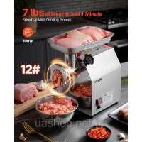 Vevor 312298 Електрична м'ясорубка для промислового використання, 2,49 кг/хв, ковбасна машина для кухні