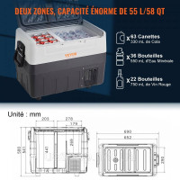Vevor 311341 Кемпінговий холодильник 55 л Cool Box 12 / 24 V Rollable Electric Морозильна камера 2 в 1 двозонний автомобільний Vevor 311341 Кемпінговий холодильник 55 л Cool Box 12 / 24 V Rollable Electric Морозильна камера 2 в 1 двозонний автомобільний
