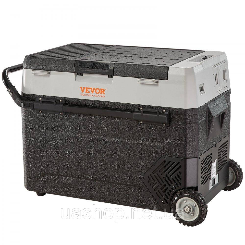 Vevor 311344 Кемпінговий холодильник 53 л Cool Box з рухомими електричними морозильними камерами 2 в 1 двозонний автомобільний