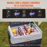 Vevor 311361 Кемпінговий холодильник 35 л Cool Boxes 12 / 24 V Rollable Electric Freezer Box 2 в 1 Двозонний автомобільний Vevor 311361 Кемпінговий холодильник 35 л Cool Boxes 12 / 24 V Rollable Electric Freezer Box 2 в 1 Двозонний автомобільний