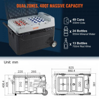 Vevor 311367 38 L Cooler Box 12 / 24 V портативний холодильник, електрична морозильна камера невелика морозильна камера -20 ~ 10 Vevor 311367 38 L Cooler Box 12 / 24 V портативний холодильник, електрична морозильна камера невелика морозильна камера -20 ~ 10