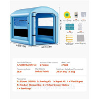Vevor 310459 Надувна фарбувальна камера 3 x 2,5 x 2,5 м, намет для фарбувальної камери з повітродувкою потужністю 550 Вт та