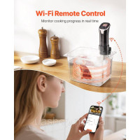 Vevor 312374 Sous-Vide Stick, варочна поверхня Sous-Vide потужністю 1100 Вт, занурювальний циркулятор з Wi-Fi та 10 попередньо Vevor 312374 Sous-Vide Stick, варочна поверхня Sous-Vide потужністю 1100 Вт, занурювальний циркулятор з Wi-Fi та 10 попередньо