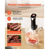 Vevor 312374 Sous-Vide Stick, варочна поверхня Sous-Vide потужністю 1100 Вт, занурювальний циркулятор з Wi-Fi та 10 попередньо Vevor 312374 Sous-Vide Stick, варочна поверхня Sous-Vide потужністю 1100 Вт, занурювальний циркулятор з Wi-Fi та 10 попередньо