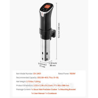 Vevor 312374 Sous-Vide Stick, варочна поверхня Sous-Vide потужністю 1100 Вт, занурювальний циркулятор з Wi-Fi та 10 попередньо Vevor 312374 Sous-Vide Stick, варочна поверхня Sous-Vide потужністю 1100 Вт, занурювальний циркулятор з Wi-Fi та 10 попередньо