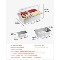 Vevor 311395 Контейнер для сервірування Catering Spice Dispenser 4 x 1/4 контейнера з кришкою