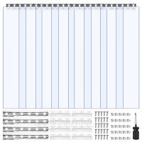 Vevor 314077 8x смугасті штори, ламелі, ПВХ прозорі, 122x213,4см