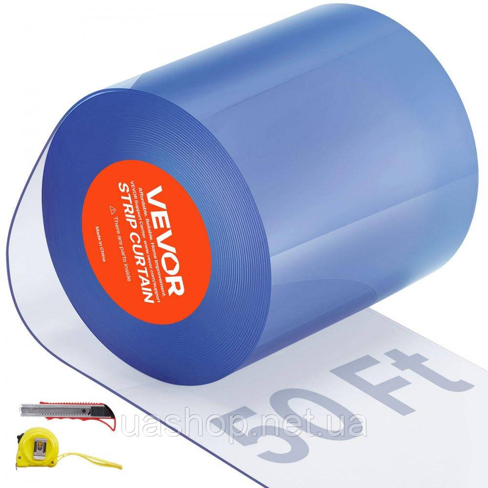 Vevor 314080 Стрічкова завіса, довжина 50 дюймів x ширина 8 дюймів x товщина 0,08 дюйма, прозора гладка ПВХ стрічкова завіса для