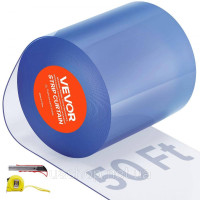 Vevor 314080 Стрічкова завіса, довжина 50 дюймів x ширина 8 дюймів x товщина 0,08 дюйма, прозора гладка ПВХ стрічкова завіса для