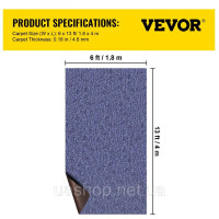 Vevor 311497 Килимки для внутрішнього дворика 1,8 х 4 м Килимки з поліефірного волокна та TPR Неслизькі та водонепроникні, для Vevor 311497 Килимки для внутрішнього дворика 1,8 х 4 м Килимки з поліефірного волокна та TPR Неслизькі та водонепроникні, для