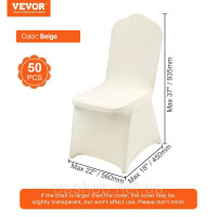 Vevor 311521 Чохли для розкладних стільців, 50 шт., бежеві, виготовлені з еластичного спандексу, універсальні, знімні та пральні, Vevor 311521 Чохли для розкладних стільців, 50 шт., бежеві, виготовлені з еластичного спандексу, універсальні, знімні та пральні,