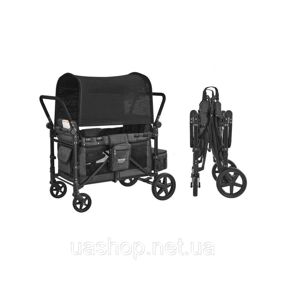Vevor 313292 Коляска Wagon для 4 дітей Push Pull Quad Складна коляска для кемпінгу