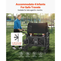 Vevor 313292 Коляска Wagon для 4 дітей Push Pull Quad Складна коляска для кемпінгу Vevor 313292 Коляска Wagon для 4 дітей Push Pull Quad Складна коляска для кемпінгу