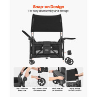Vevor 313292 Коляска Wagon для 4 дітей Push Pull Quad Складна коляска для кемпінгу Vevor 313292 Коляска Wagon для 4 дітей Push Pull Quad Складна коляска для кемпінгу