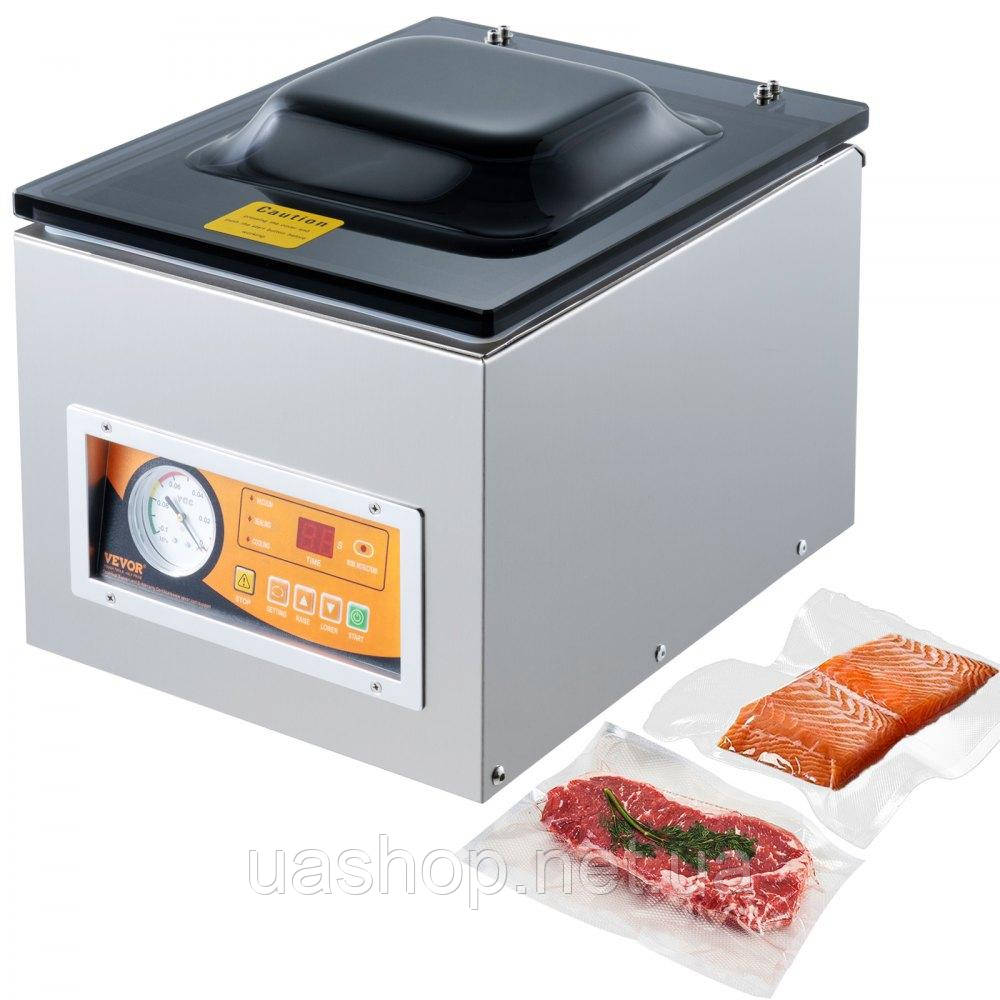 Vevor 314186 Камерний вакуумний зварювач потужністю 260 Вт для вологих продуктів, м'ясних маринадів і т.д. Компактний розмір з